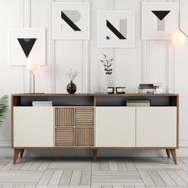 Hanah Home Milan Consola Nogal y Crema